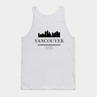 VANCOUVER CANADA BLACK SILHOUETTE SKYLINE ART Tank Top